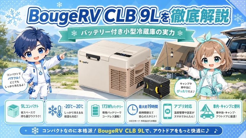 BougeRV CLB 9Lを徹底解説｜バッテリー付き小型冷蔵庫の実力
