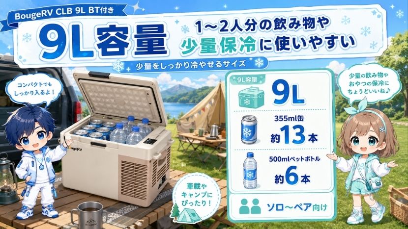 9L容量|1〜2人分の飲み物や少量保冷に使いやすい