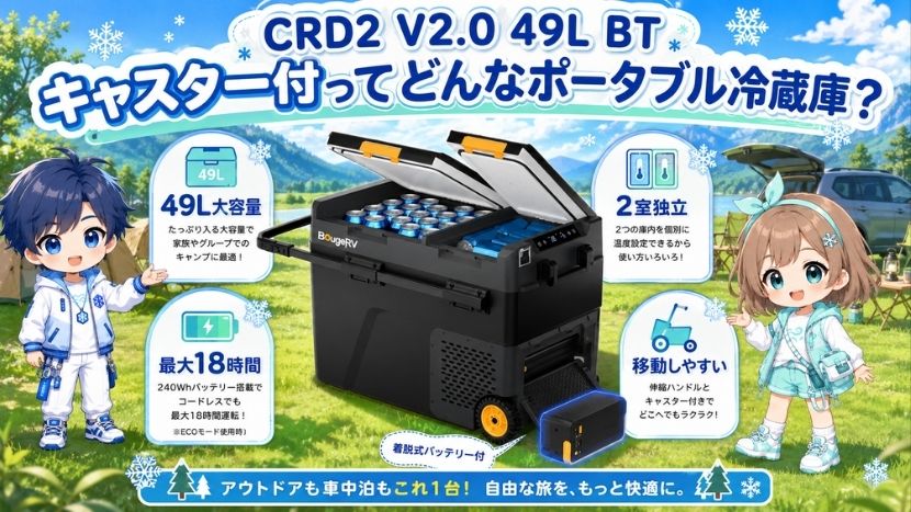 CRD2 V2.0 49L BT キャスター付はどんなポータブル冷蔵庫?