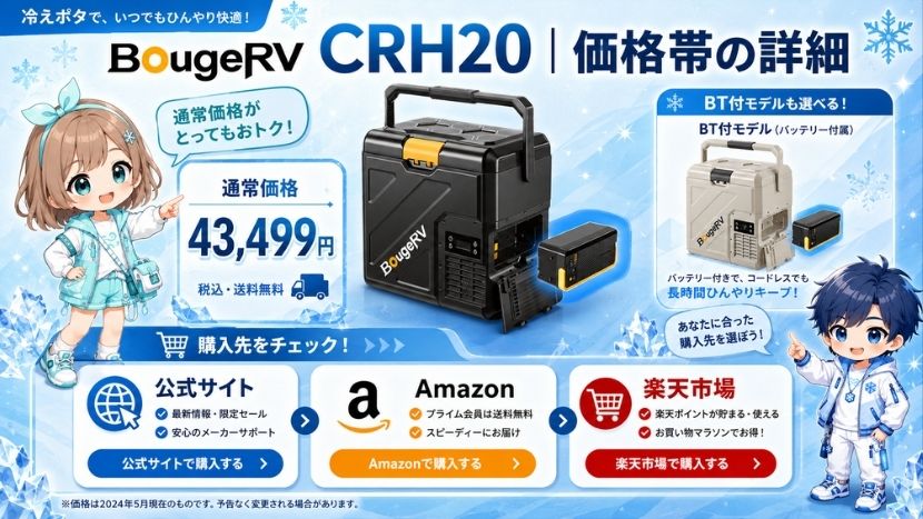 BougeRV CRH20｜価格帯の詳細