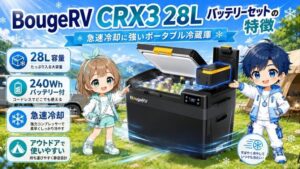 BougeRV CRX3 28Lバッテリーセットの特徴｜急速冷却に強いポータブル冷蔵庫