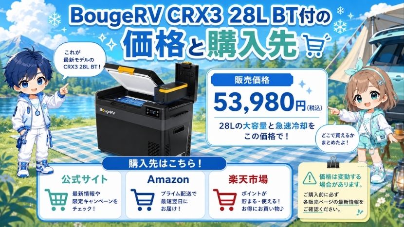 BougeRV CRX3 28L BT付の価格と購入先