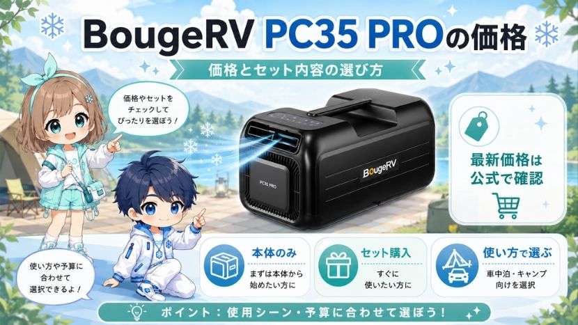 BougeRV PC35 PROのスペック詳細｜軽量ポータブルエアコンを解説