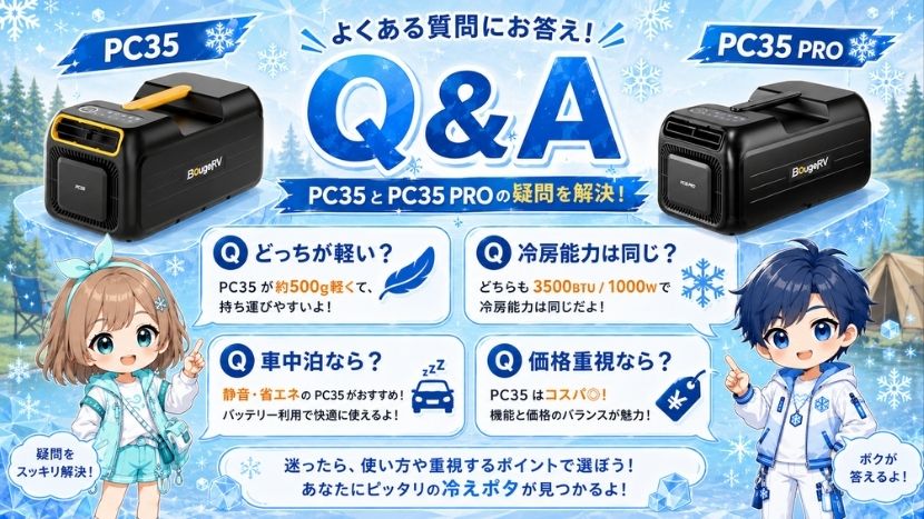FAQ｜PC35とPC35 PROの違いでよくある質問