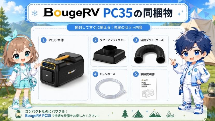 BougeRV PC35の同梱物
