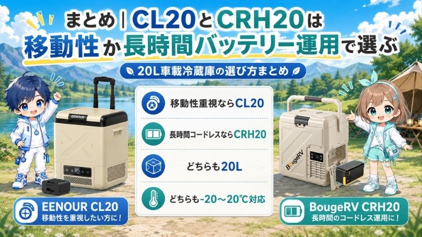 まとめ｜CL20とCRH20は移動性か長時間バッテリー運用で選ぶ
