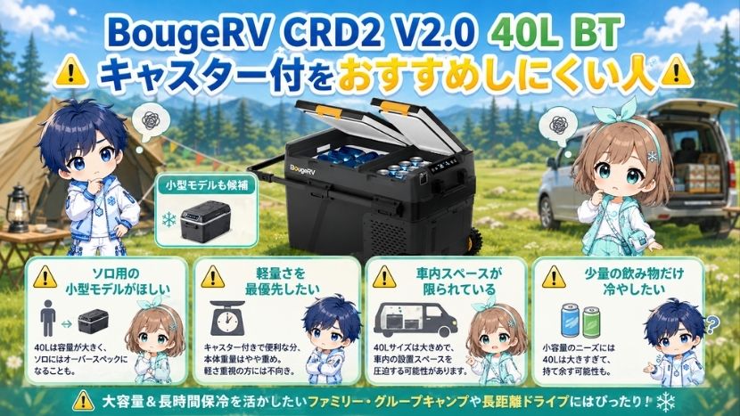 BougeRV CRD2 V2.0 40L BT キャスター付をおすすめしにくい人