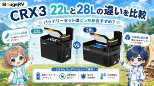 CRX3 22Lと28Lの違いを比較｜バッテリーセットはどっちがおすすめ？BougeRV