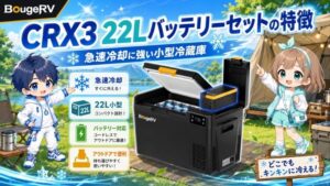 CRX3 22Lバッテリーセットの特徴｜急速冷却に強い小型冷蔵庫 BougeRV