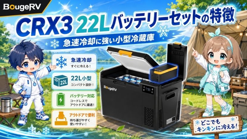 CRX3 22Lバッテリーセットの特徴｜急速冷却に強い小型冷蔵庫 BougeRV