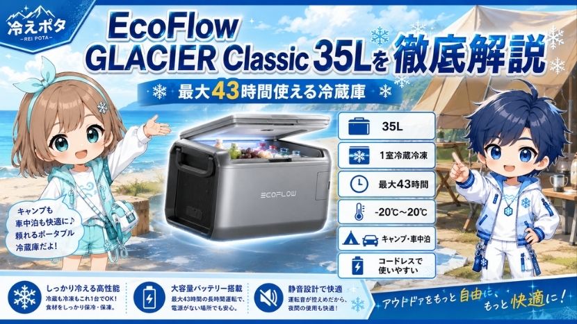EcoFlow GLACIER Classic 35Lを徹底解説｜最大43時間使える冷蔵庫