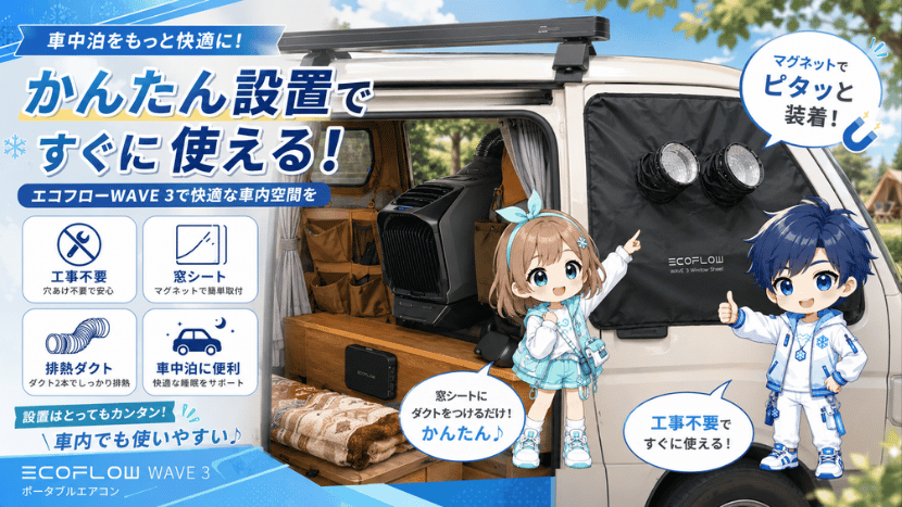 設置工事不要｜窓シートや排熱ダクトで簡単セットアップ