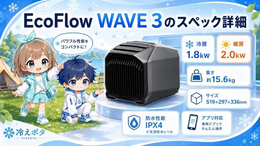 EcoFlow WAVE 3のスペック詳細