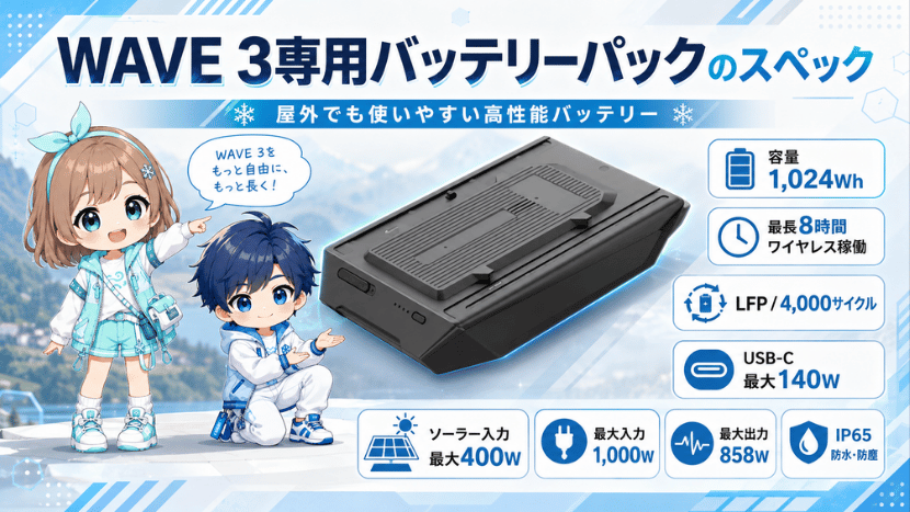 WAVE 3専用バッテリーパックのスペック