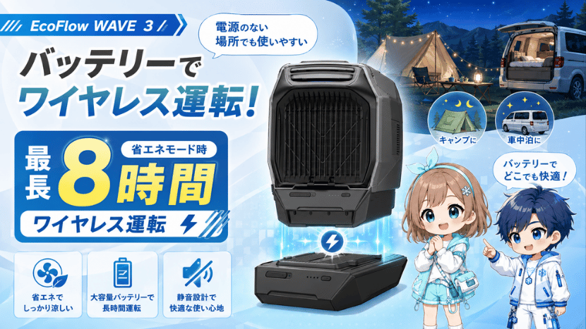 バッテリー稼働時間｜最長8時間のワイヤレス運転