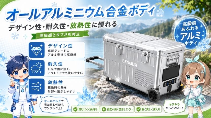 オールアルミニウム合金ボディ｜デザイン性・耐久性・放熱性に優れる