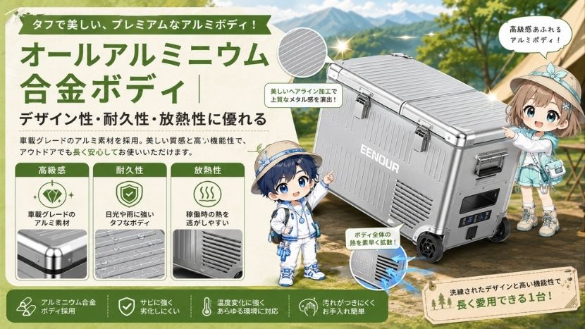 オールアルミニウム合金ボディ|デザイン性・耐久性・放熱性に優れる