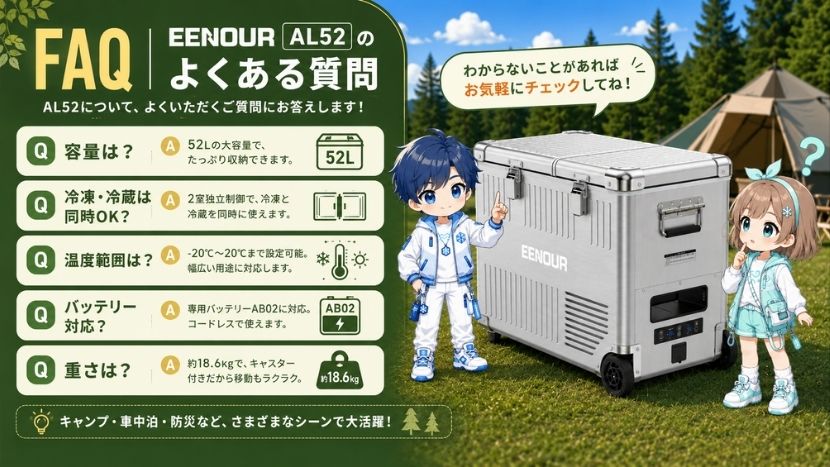 FAQ｜EENOUR AL52のよくある質問