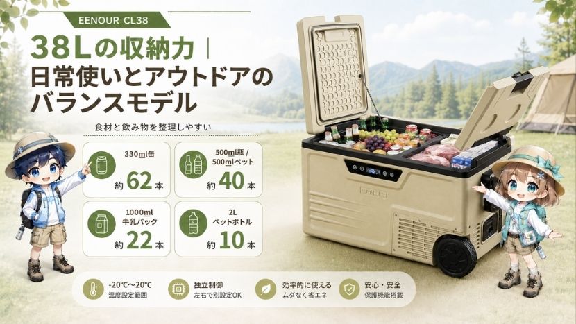 38Lの収納力｜日常使いとアウトドアのバランスモデル