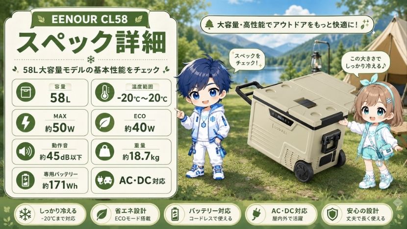 EENOUR CL58のスペック詳細