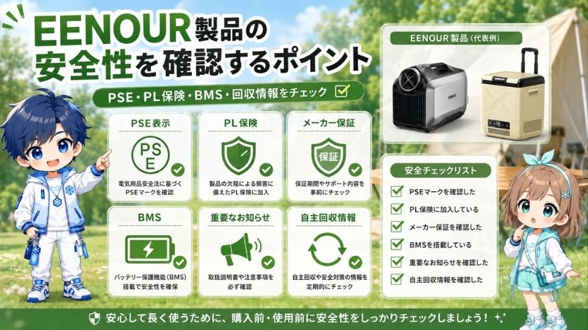 EENOUR製品の安全性を確認するポイント