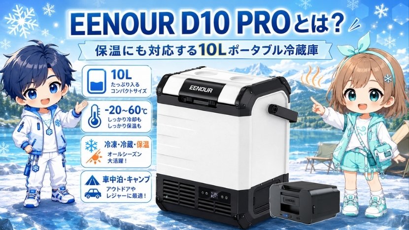 EENOUR D10 PROとは？保温にも対応する10Lポータブル冷蔵庫