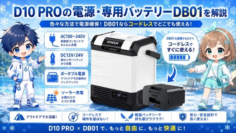 D10 PROの電源・専用バッテリーDB01を解説