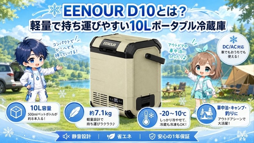 EENOUR D10とは？軽量で持ち運びやすい10Lポータブル冷蔵庫