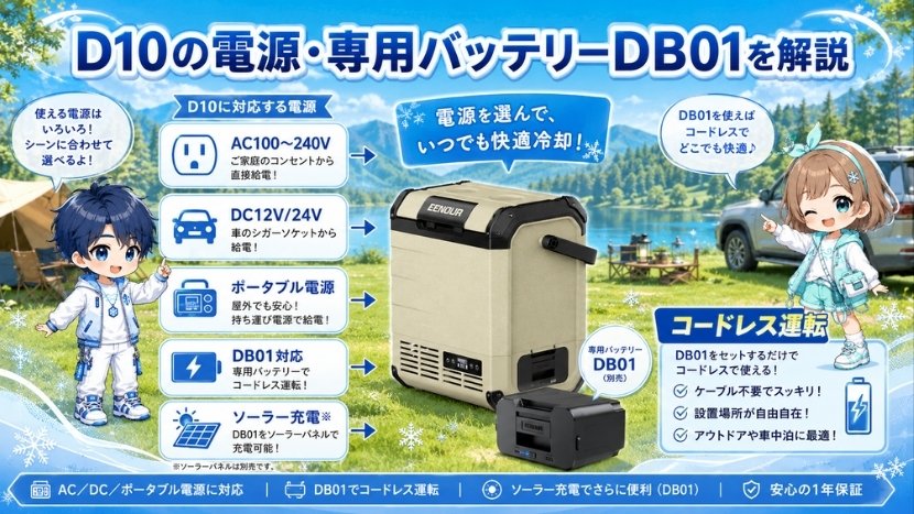 D10の電源・専用バッテリーDB01を解説