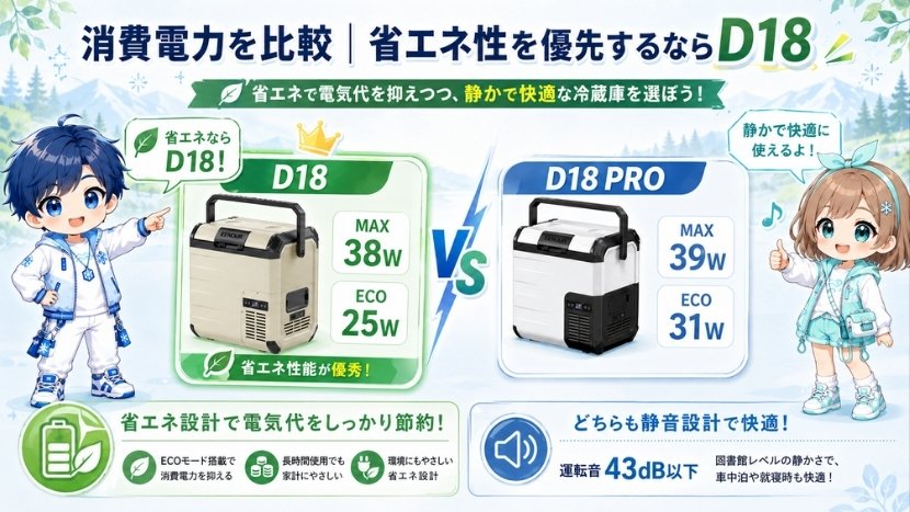 消費電力を比較｜省エネ性を優先するならD18