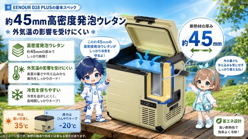 約45mm高密度発泡ウレタン|外気温の影響を受けにくい