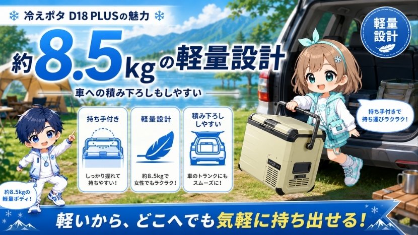 約8.5kgの軽量設計|車への積み下ろしもしやすい