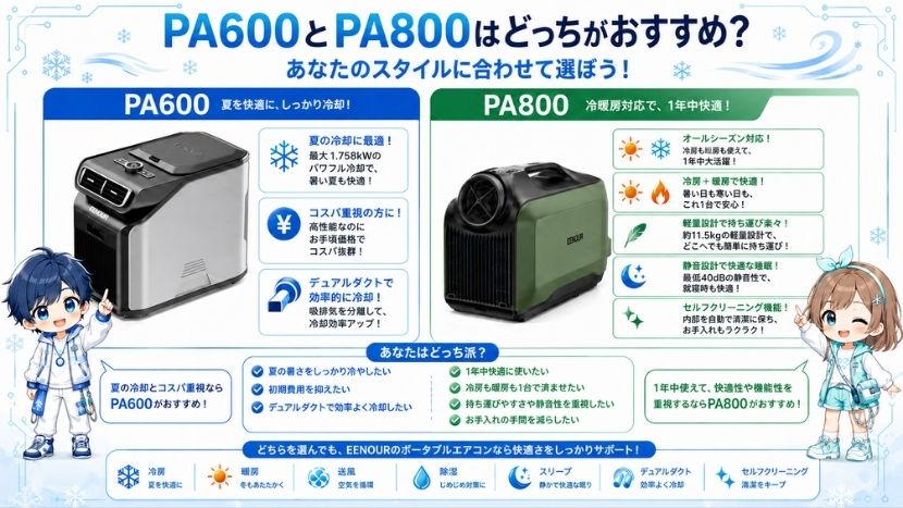 PA600とPA800はどっちがおすすめ?