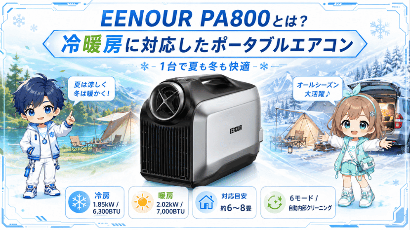 EENOUR PA800とは？冷暖房に対応したポータブルエアコン