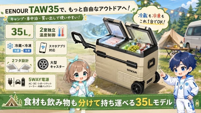 EENOUR 車載冷蔵庫TAW35 特徴