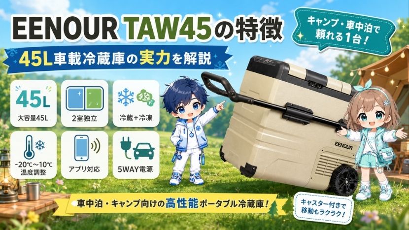 EENOUR TAW45の特徴｜45L車載冷蔵庫の実力を解説