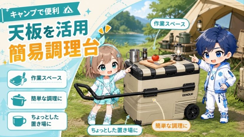 簡易調理台としても使える｜天板を作業スペースにできる