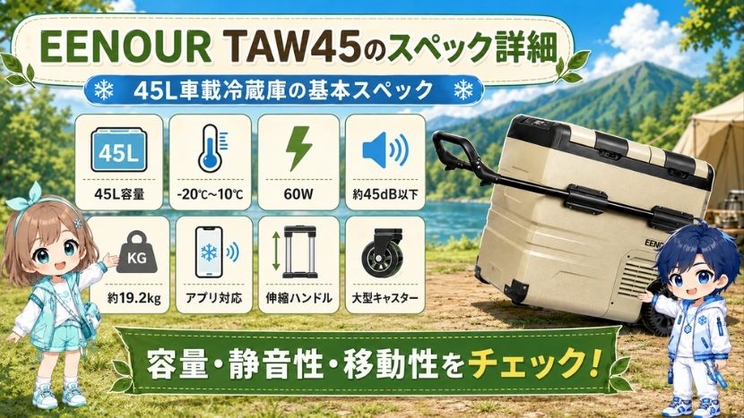 EENOUR TAW45の特徴｜45Lの2室独立温度制御冷蔵庫