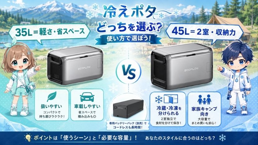 まとめ｜軽さなら35L、2室で使い分けるなら45L