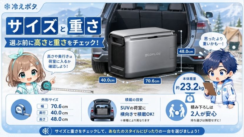 サイズと重量｜45Lは高さと重量を確認して選ぶ