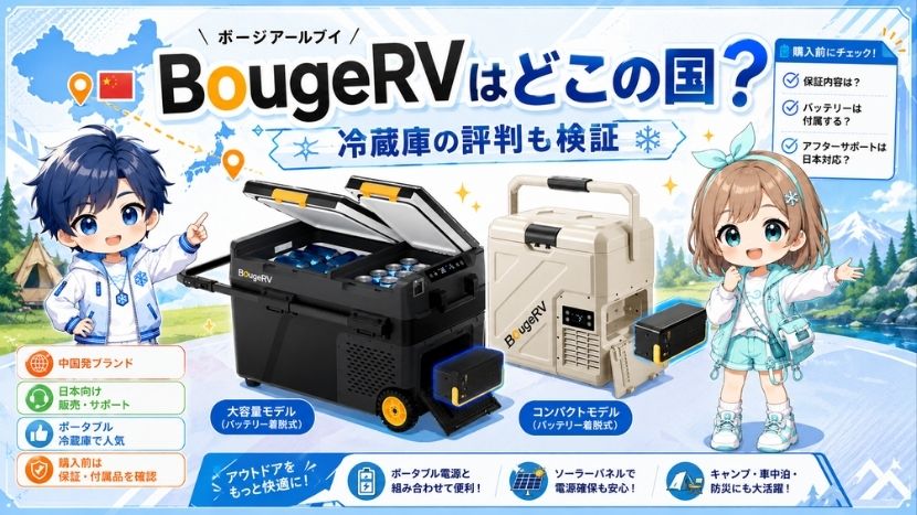 BougeRVはどこの国？冷蔵庫の評判も検証